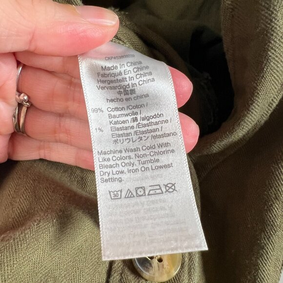 Madewell Kale Cap-Sleeve Utility Jumpsuit Size XS Fatigue Green Minimal Casual - Picture 12 of 13